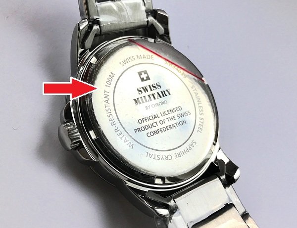 Позначення водонепроникності на корпусі швейцарських годинників