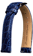 Ремешок из крокодиловой кожи PRIMA N3-4-21-1-2-1, Синий ремешок для часов