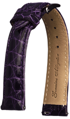 Ремешок из крокодиловой кожи PRIMA N3-4-23-1-2-1, Фиолетовый ремешок для часов