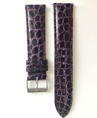 Ремешок из крокодиловой кожи PRIMA N3-4-23-1-2-1, Фиолетовый ремешок для часов
