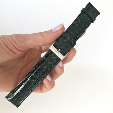 Ремешок из крокодиловой кожи PRIMA N3-4-27-1-2-1, Зелёный ремешок для часов