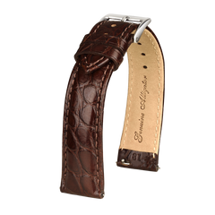 Ремешок из крокодиловой кожи PRIMA N3-4-12-1-2-1, Коричневый ремешок для часов