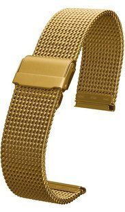 Стальной MESH браcлет BRASS с позолотой MT12-7-31-1-1-1, Золотой ремешок для часов