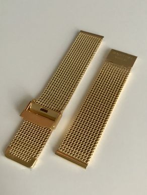 Стальной MESH браcлет BRASS с позолотой MT12-7-31-1-1-1, Золотой ремешок для часов