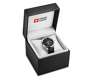 Упаковка часов с логотипом на заказ, черная коробка Deluxe